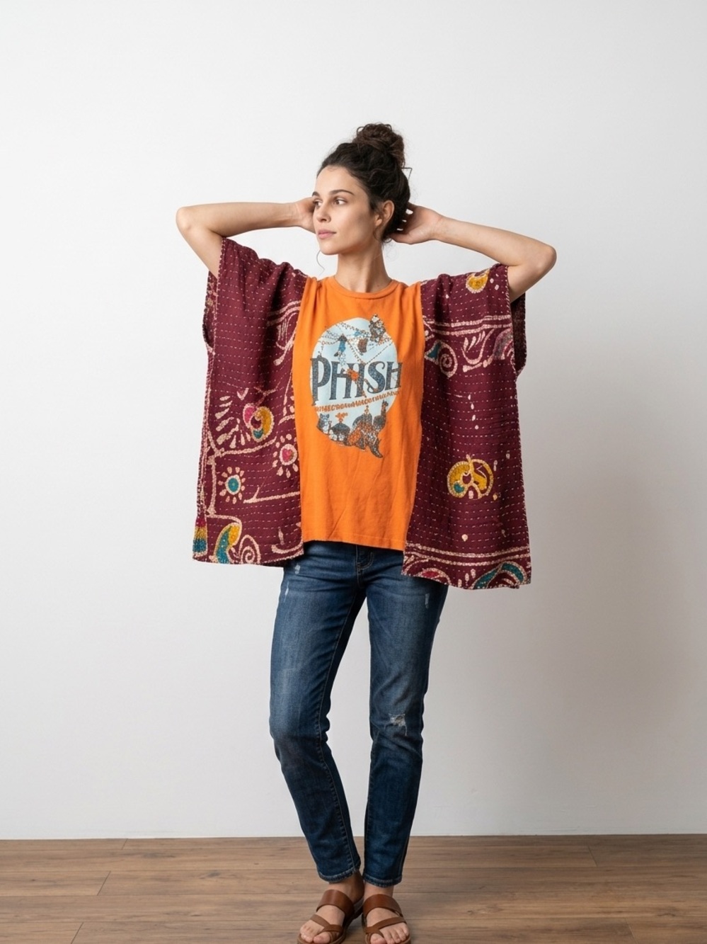 Handcrafted Upcycled Phish Kantha Tunic NWT One Size